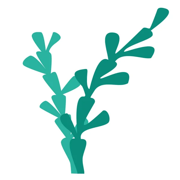 Algues Deux Nuances Vert Silhouette Logo Icône — Image vectorielle