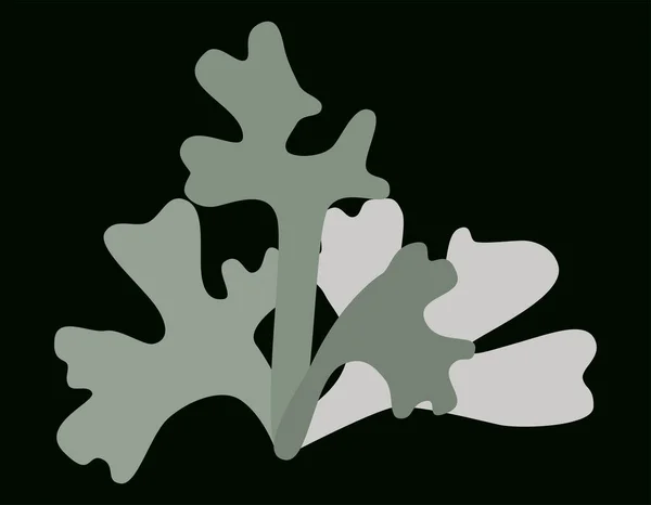 Lichene Icona Logo Ipogymnia Grigio Nero — Vettoriale Stock