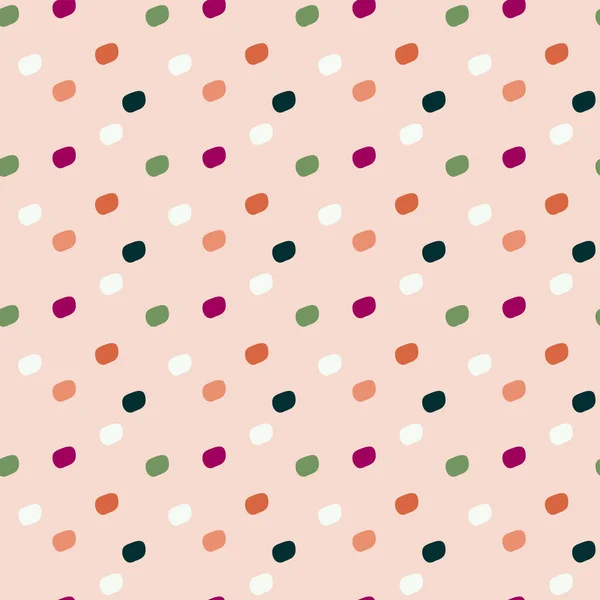 Colored Baby Polka Dots Irregular Shape Seamless Pattern — Stock Vector