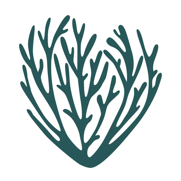 Seaweed Bush Riccia Fluitans Algae Logo - Stok Vektor