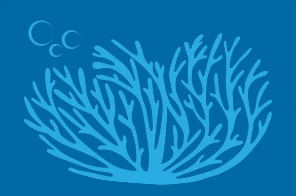 Kék Színű Korallembléma Jelvénye Kék Alapon — Stock Vector