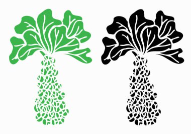 Rozet logosu tasarımı için yeşil Brüksel lahanası