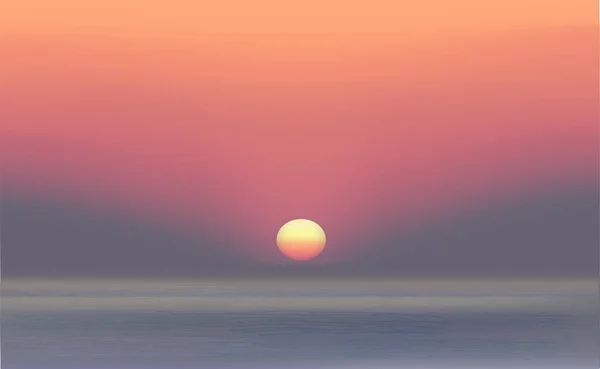 Piękne Naturalne Tło Zachód Słońca Nad Morzem — Wektor stockowy