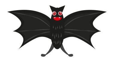 Komik bir karakter gevrek gülüşlü bir yarasa, Cadılar Bayramı sembolü.
