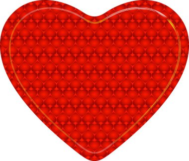 Altın kurdeleli kalp ve kalp desenli