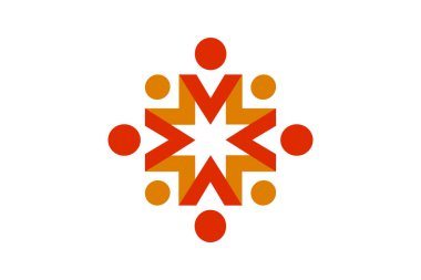 İnsanlar logo, İletişim, Aile, Sosyal Hizmetler, Çocuklar, Spor, vektör sembolleri logo tasarımı illüstrasyonunu halk kulübü için birleştiriyor.