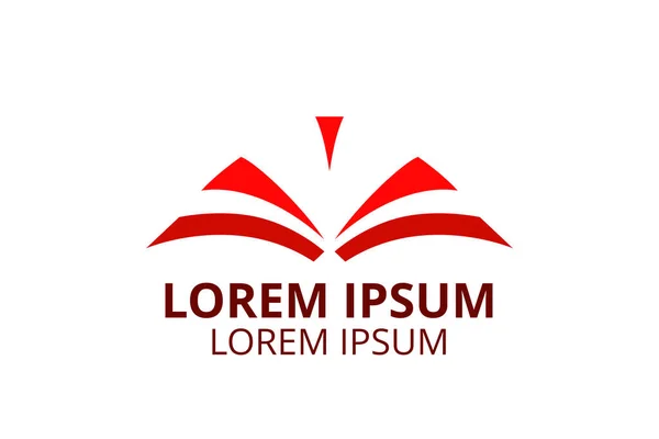 Yaratıcı Şekildeki Kitap Kağıt Şablonu Logosu Tasarımı Vektör Illüstrasyonunu Izole — Stok Vektör