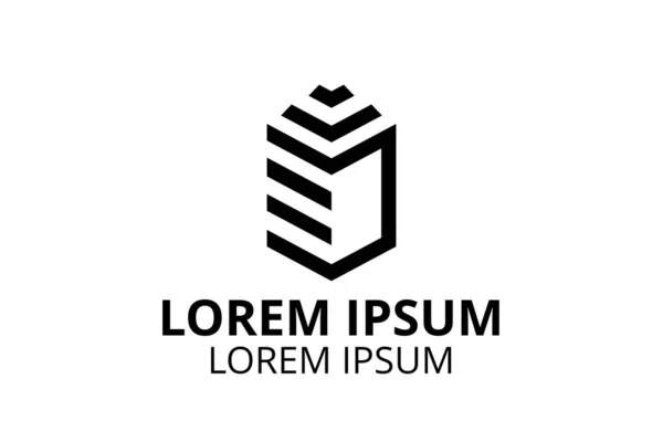 Yaratıcı şekil yapısı tasarımı. Mimarlık ajansının iç mimarisi için şablon logosu. Ya da apartman, konut, bina gibi başka bir şirket..