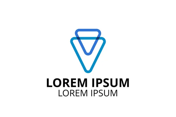 Üçgen logo tasarımı geometri çizgisi siluet şablonu herhangi bir modern iş için yaratıcı şekil izole vektör illüstrasyon kullanımı. teknoloji simgesi uygulaması veya web sitesi.
