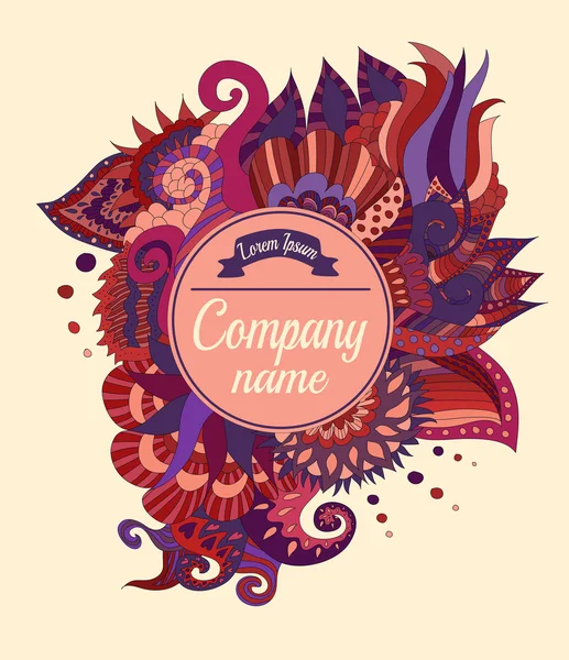 Круговая наклейка для логотипа с красочными орнаментами — стоковое фото