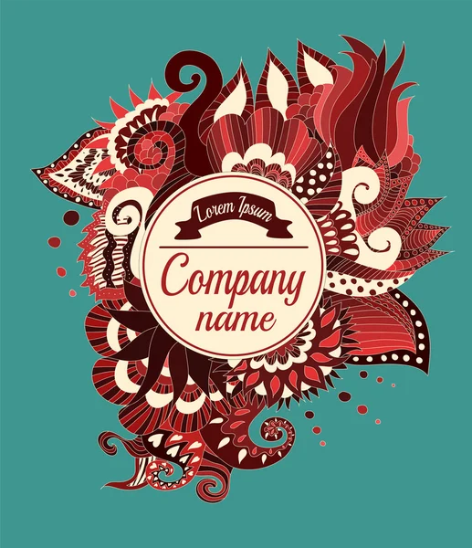 Круговая наклейка для логотипа с красочными орнаментами — стоковое фото
