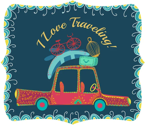 Travel by car illustration — Stock Photo, Image