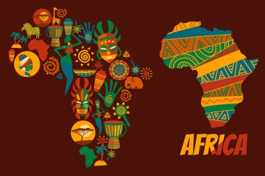 Afrika ve Safari öğeler ve simgeler