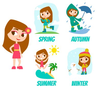 Çocuklar için sezon resimleri.