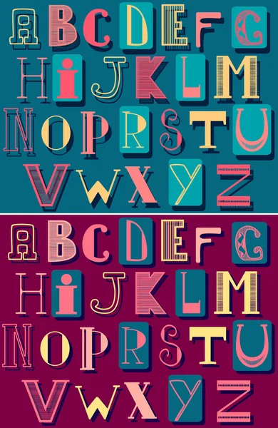 Funky Alphabet Set — Stock Vector