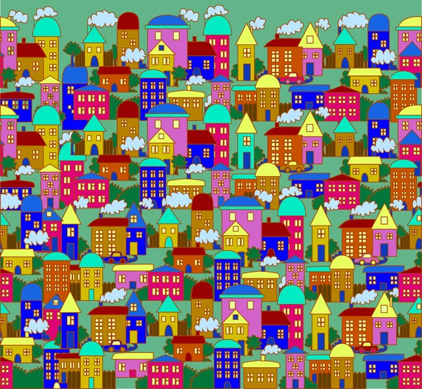 seamless pattern of buildings