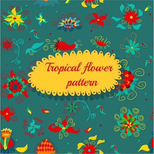 Patrón floral tropical — Archivo Imágenes Vectoriales