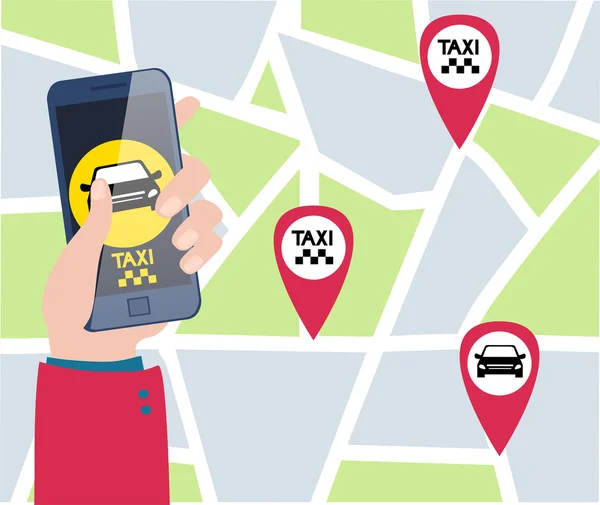 Application de service de taxi public — Image vectorielle