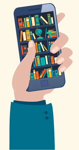 Online mobile library — Stock Vector