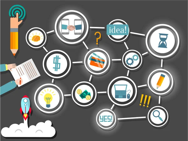 Plan de estrategia de éxito empresarial — Vector de stock