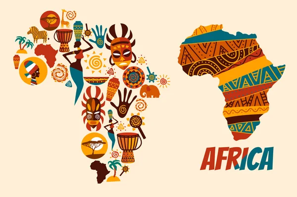 Afrika ve Safari öğeler ve simgeler