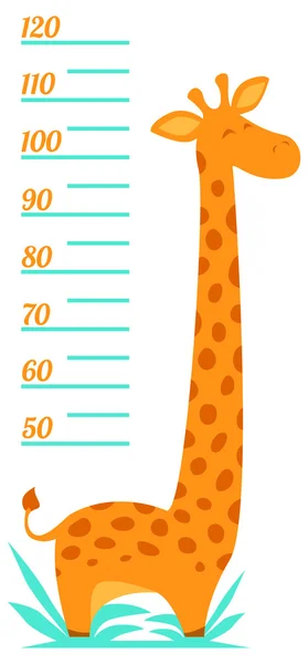 Cheerful children's giraffe meter wall — Stock Vector