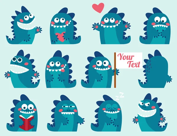 Schattig karakter Monsters — Stockvector