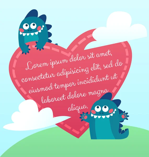 Linda tarjeta romántica en colores brillantes — Vector de stock