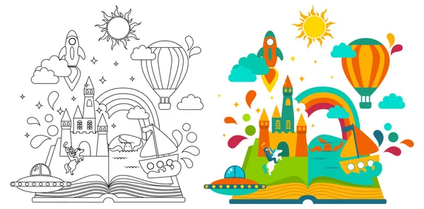 Öğeleri kümesi ile açık kitap