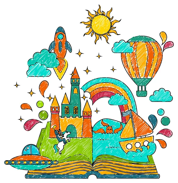 Öğeleri kümesi ile açık kitap