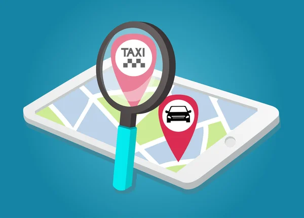 Aplicación de servicio de taxi — Vector de stock