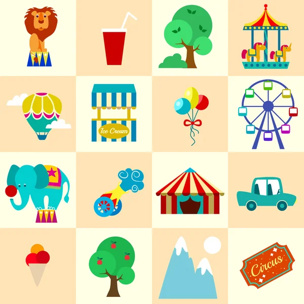 Circus entertainment papier stickers — Stockvector