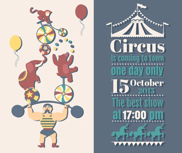 Vintage Hipster Circus labels set — Stock Vector