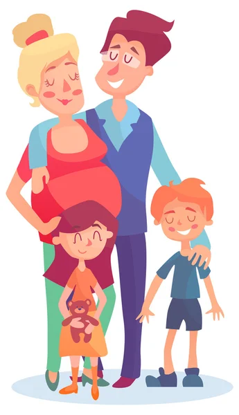 Família de desenhos animados bonito —  Vetores de Stock