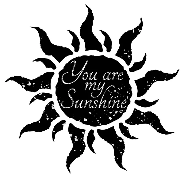 Sun with hand drawn typography poster. — Stock Vector