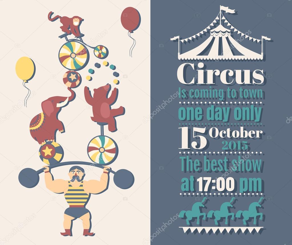 Vintage Hipster Circus labels set
