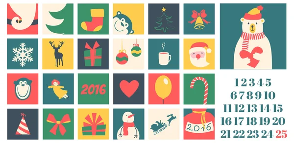 Set di icone di design natalizio — Vettoriale Stock
