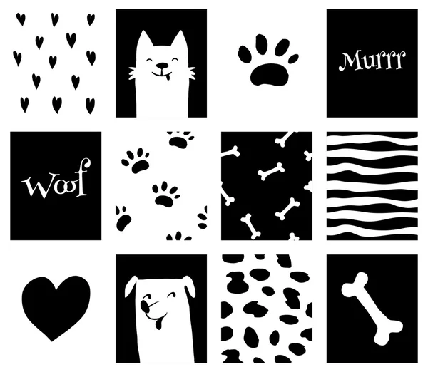 Komik kedi ve köpek Bbright kartı