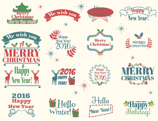 Veselé Vánoce a šťastný nový rok přání — Stockový vektor
