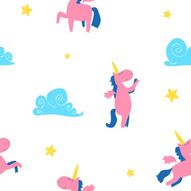 Bulutlar olan karikatür at