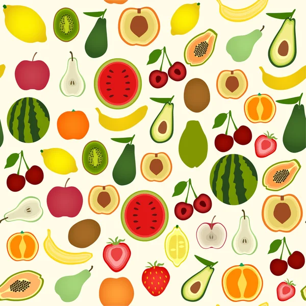 Patrón inconsútil de frutas — Archivo Imágenes Vectoriales