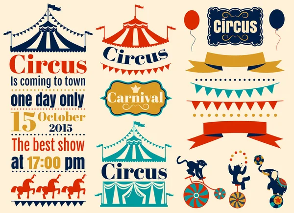 Vintage Hipster sirk etiketleri kümesi