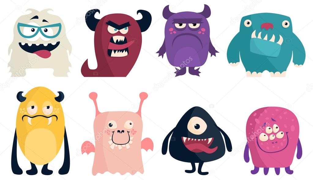 Funny Colored Characters Monsters