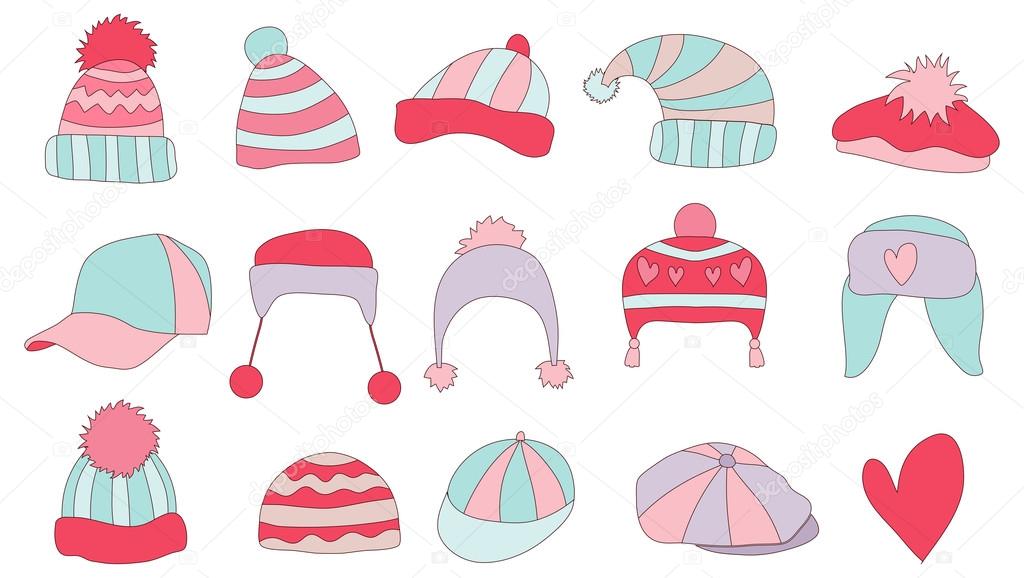 Cute winter hats set
