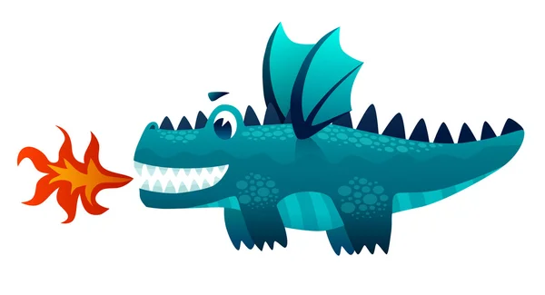 Lindo dragón de dibujos animados — Vector de stock