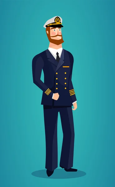 Capitaine de mer sur bleu — Image vectorielle
