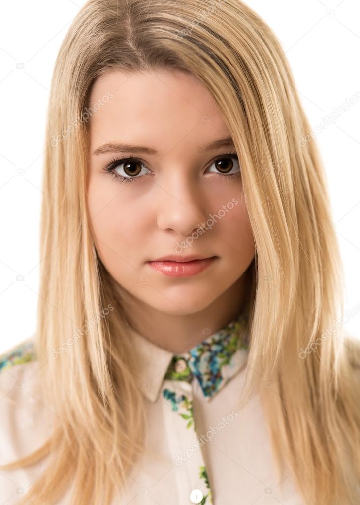 Beautiful Blond Girl With Brown Eyes Stock Photo C Heijo 61325087