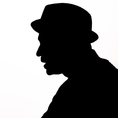 Silouette Of Man With Hat clipart
