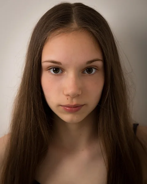 Bonito adolescente menina rosto Fotografia De Stock