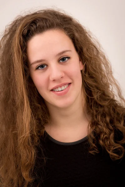 Beautiful Ginger Teenage Girl In Black Clothes — Zdjęcie stockowe